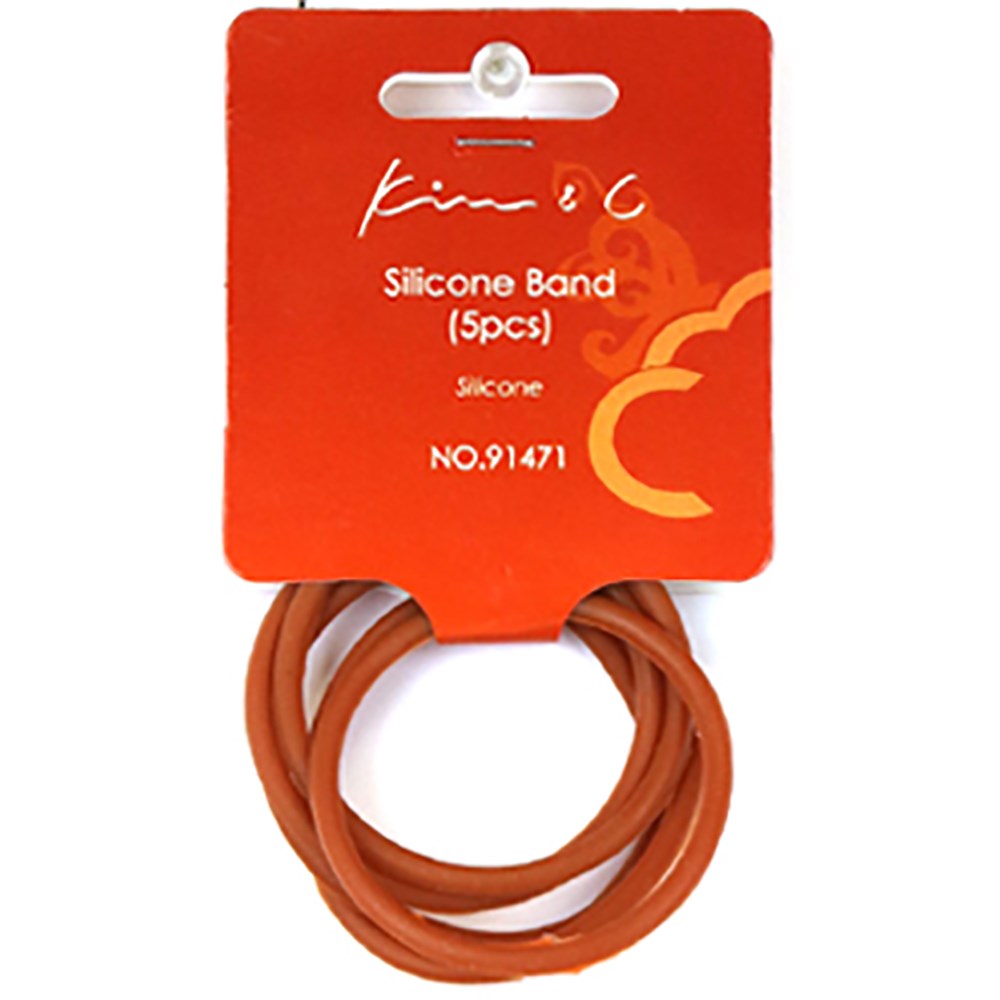 KIM & C Silicone Hair Band Ponytailers (5pcs)