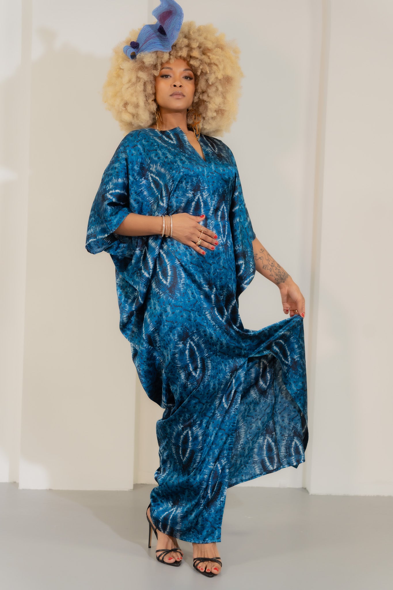 Blue Radiance Batik Kaftan