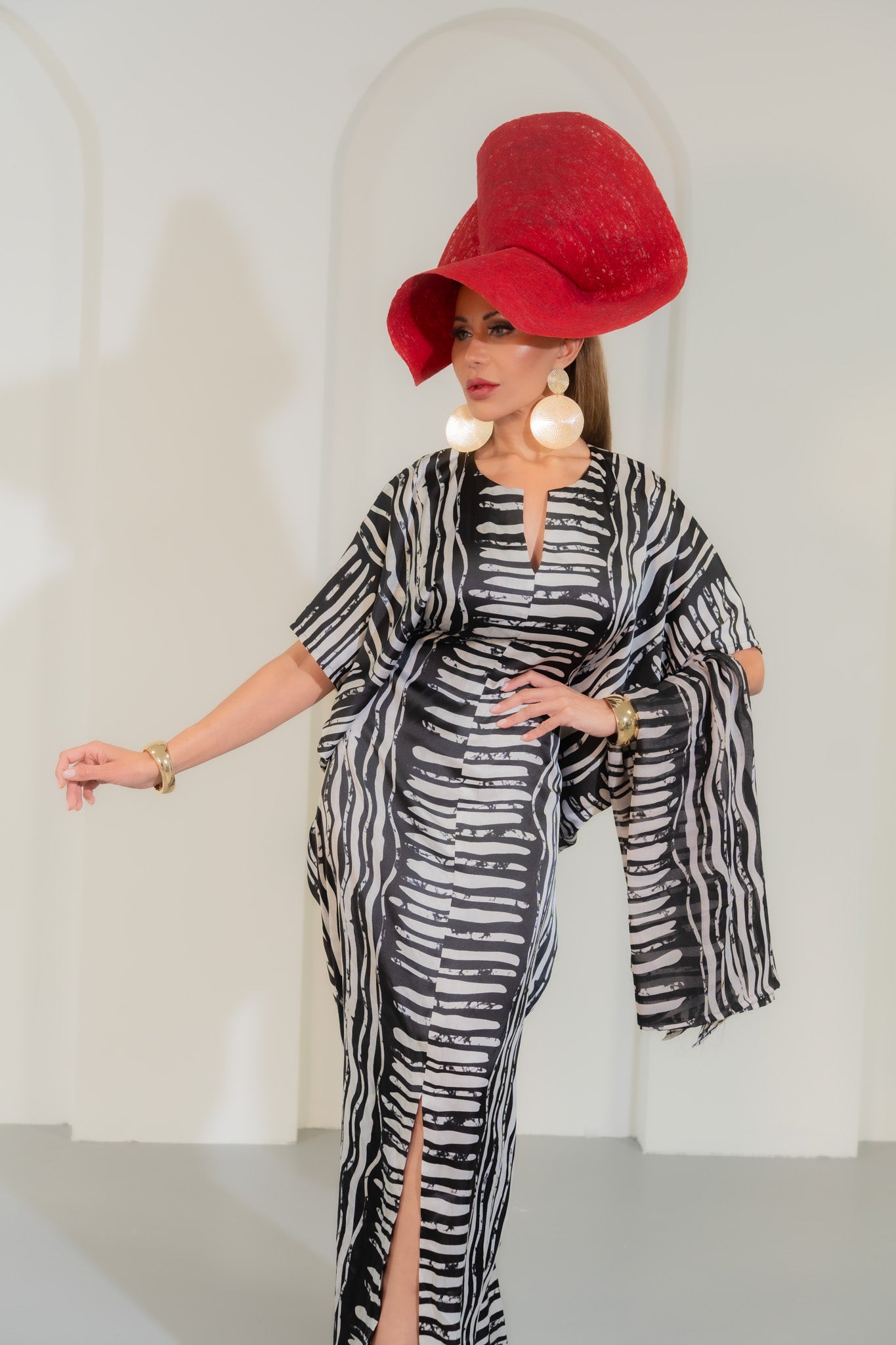 Monochrome Mirage Kaftan