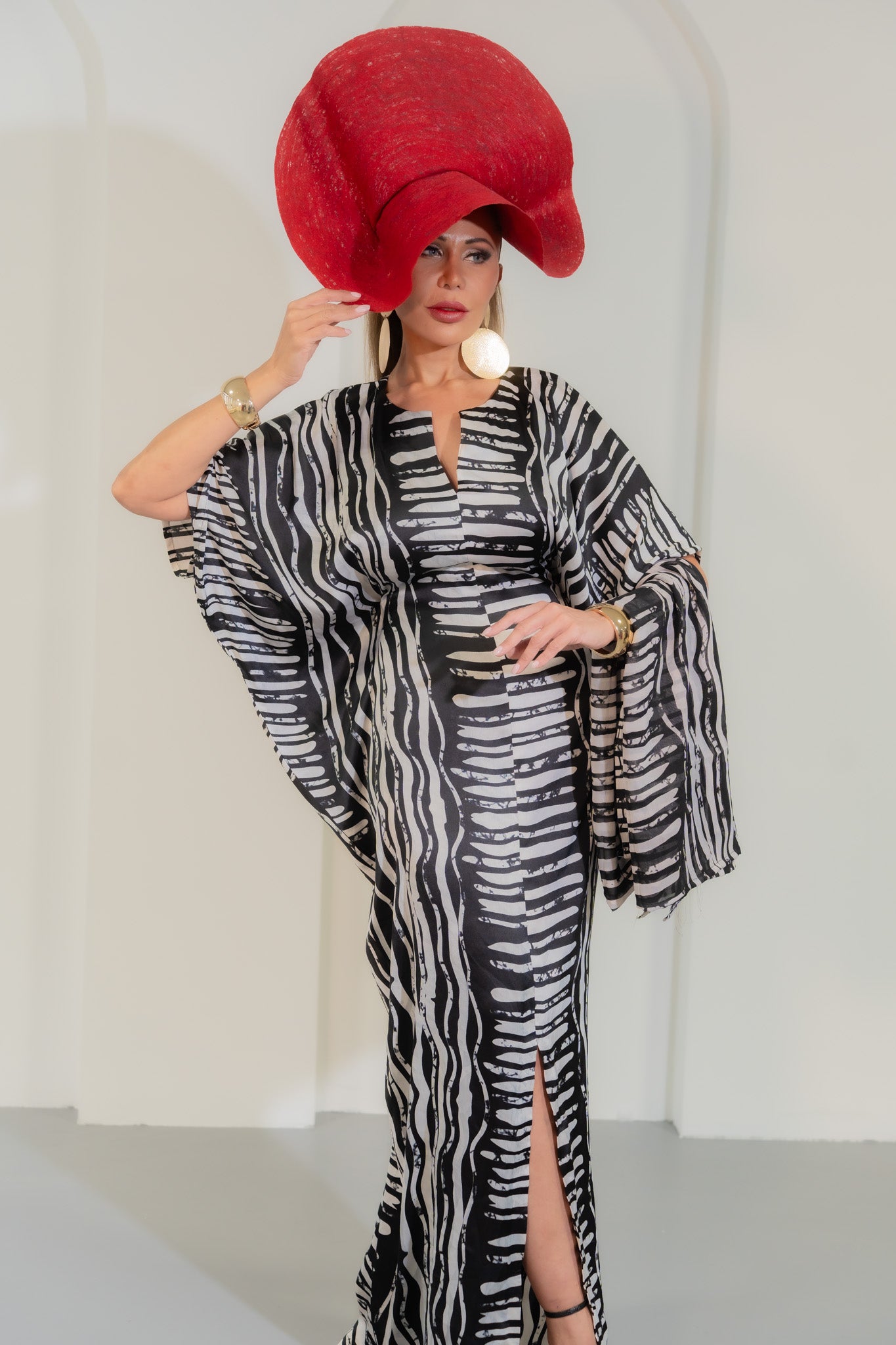 Monochrome Mirage Kaftan