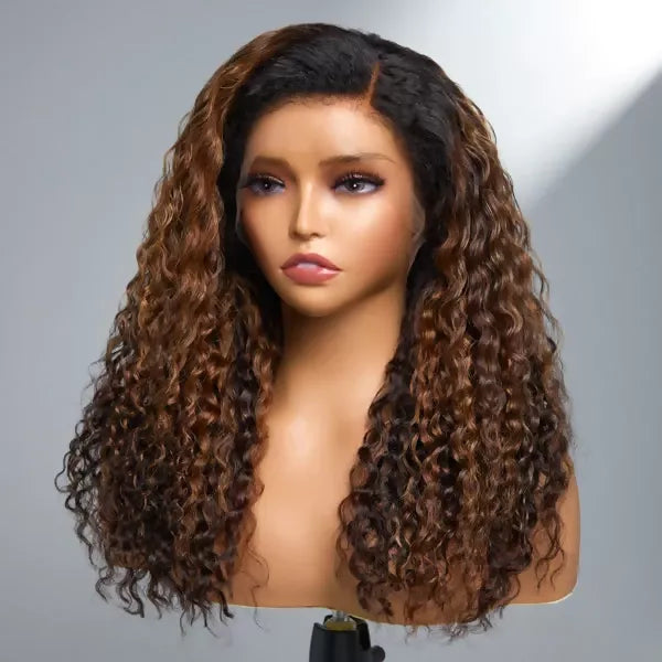 Ombre Brown Deep Wave Human Hair Wig