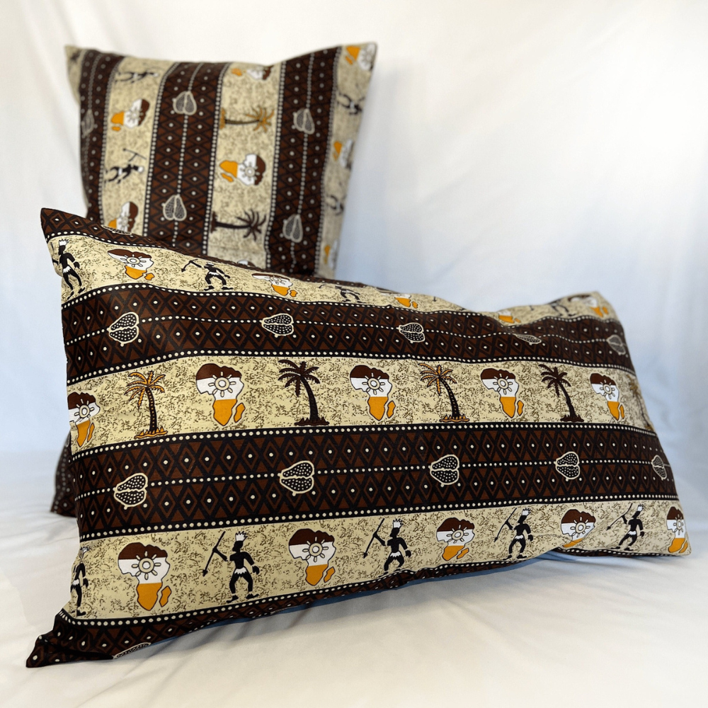 African Print Pillowcase (Brown Style)