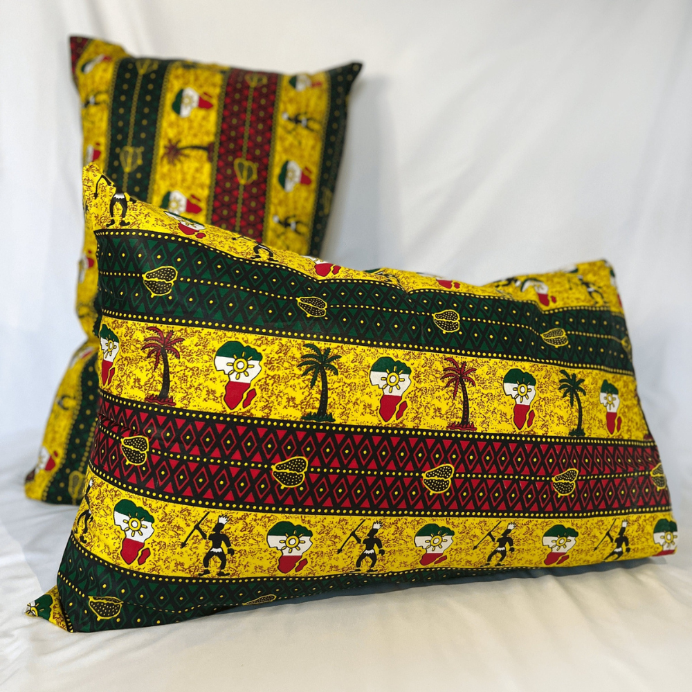 African Print Pillowcase (Green Yellow Style)