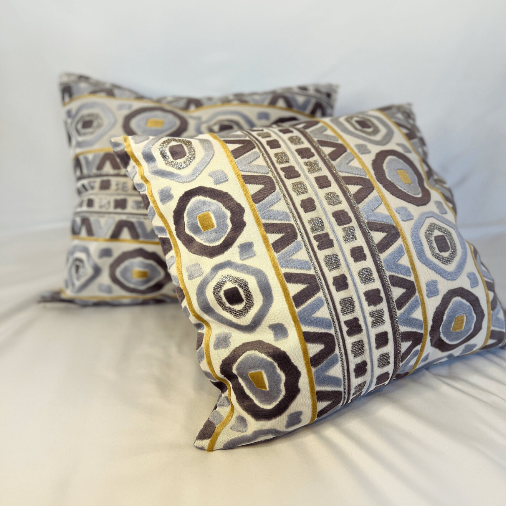 African Print Cushion Cover (White Style)