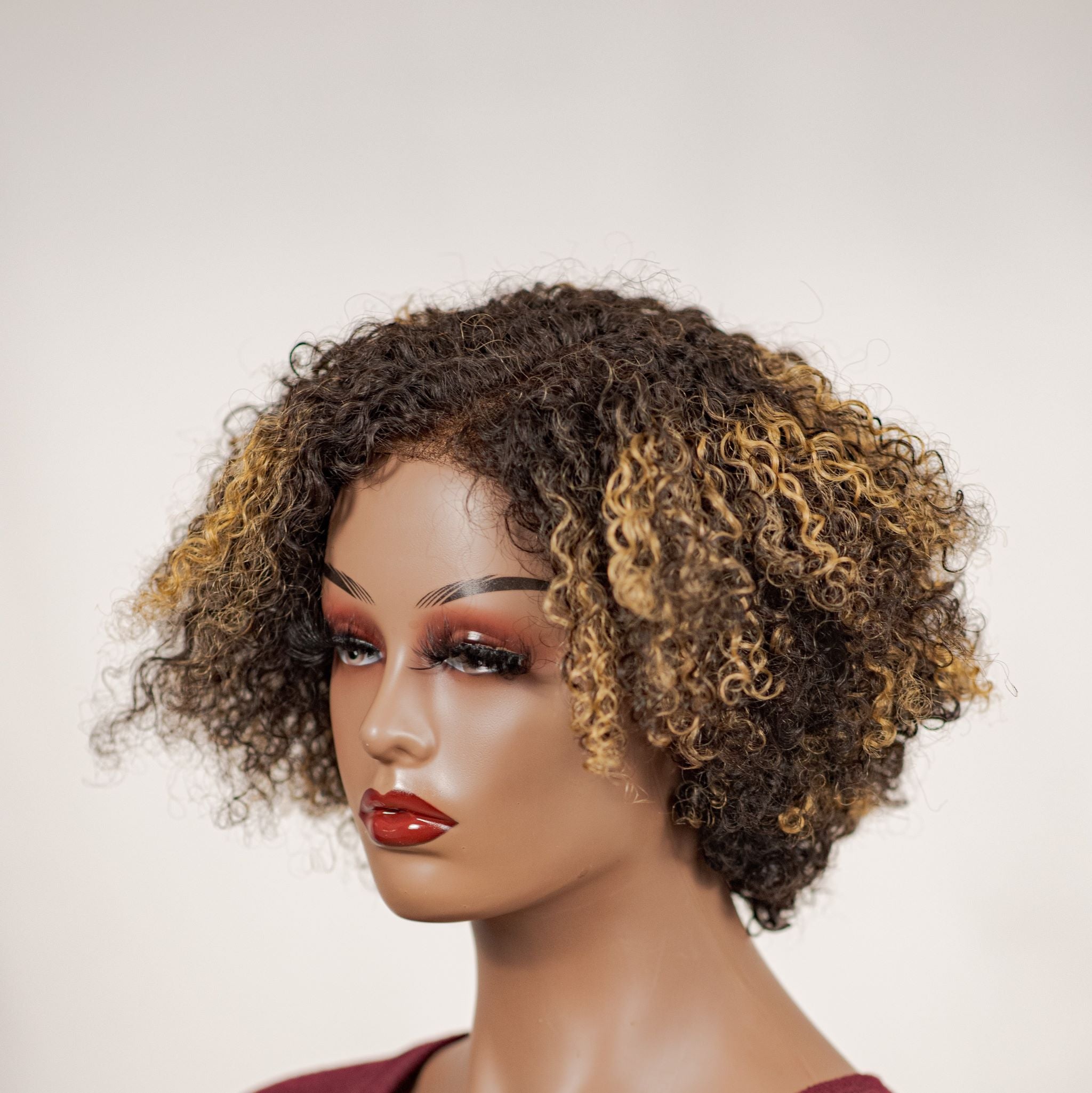 Curly Minimalist HD Lace Glueless Side Part Wig